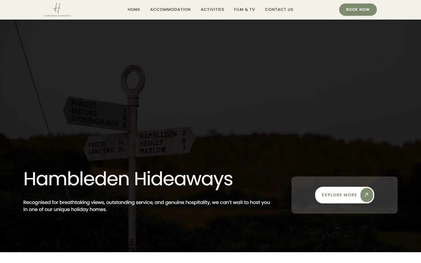 Hambleden Hideaways home page