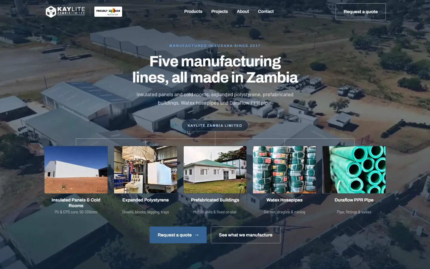 Kaylite Zambia home page