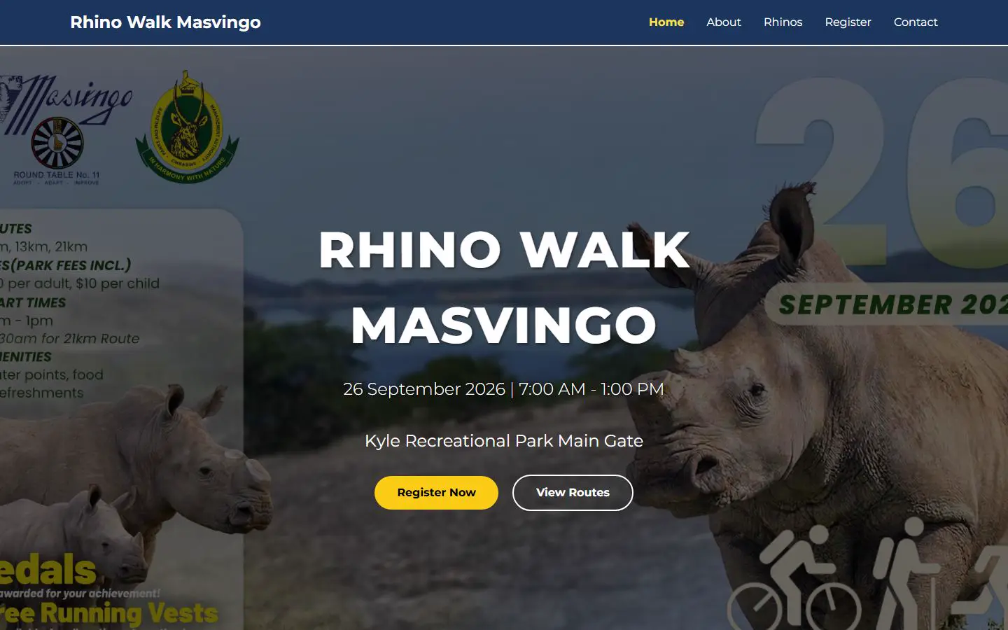Rhino Walk Masvingo home page